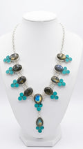Labradorite and smaller Turquoise  Necklace