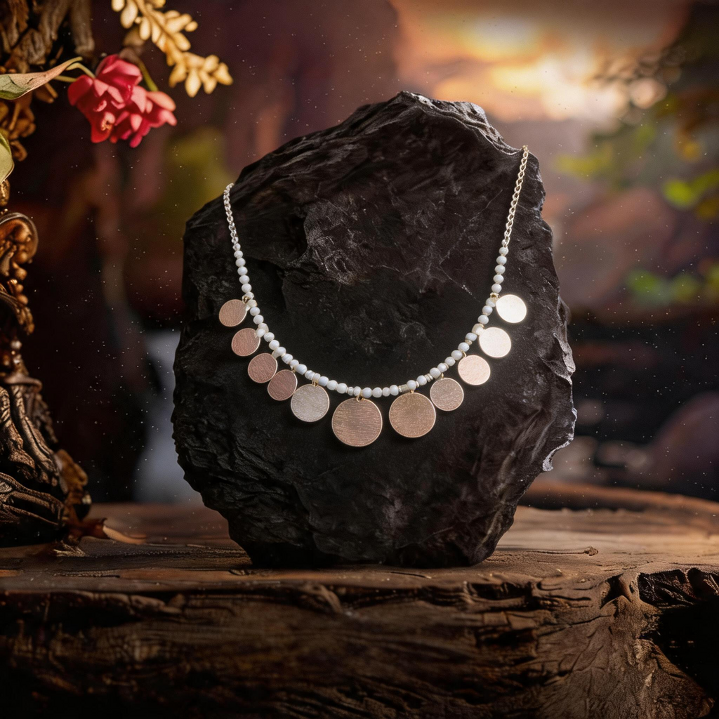 Minimal Gold Disc Statement Necklace for Women